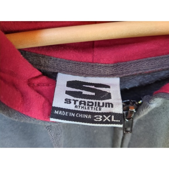 Alabama Crimson Tide Hoodie Mens 3XL Gray Spell Out Full Zip Sweatshirt Stadium - Picture 3 of 14